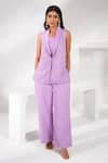Buy_Nayantara Couture_Purple Poly Crepe Embellished Crystal And Bead Work Inaya Pant Set _at_Aza_Fashions