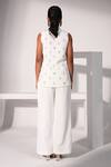 Shop_Nayantara Couture_White Poly Crepe Embellished Crystal And Bead Work Inaya Pant Set _at_Aza_Fashions