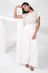 Buy_Nayantara Couture_Ivory Polyester Georgette Embroidered Sequin And Sienna Yoke Jumpsuit _at_Aza_Fashions