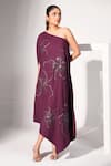 Buy_Nayantara Couture_Purple Poly Crepe Embroidered Sequin One Shoulder Neck Neriah Dress_at_Aza_Fashions