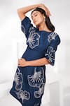 Buy_Nayantara Couture_Blue Dress Viscose Satin Organza Embroidered Aurelia Floral Pleated _Online_at_Aza_Fashions