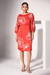 Buy_Nayantara Couture_Orange Dress Viscose Satin Organza Embroidered Aurelia Pleated _at_Aza_Fashions