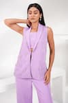 Nayantara Couture_Purple Poly Crepe Embellished Crystal And Bead Work Inaya & Top Set _Online_at_Aza_Fashions