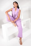 Buy_Nayantara Couture_Purple Poly Crepe Embellished Crystal And Bead Work Blazer Inaya & Top Set_Online_at_Aza_Fashions