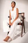 Nayantara Couture_White Poly Crepe Embellished Crystal And Bead Work Inaya & Top Set _at_Aza_Fashions