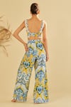 Shop_Sage Saga_Yellow Poplin Floral Amarilla Pattern Pant _at_Aza_Fashions