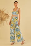 Shop_Sage Saga_Yellow Poplin Floral Amarilla Pattern Pant _Online_at_Aza_Fashions