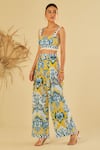 Buy_Sage Saga_Yellow Poplin Embellished Floral Sweetheart Amarilla Pattern Bustier _Online_at_Aza_Fashions
