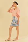 Shop_Sage Saga_Pink Poplin Embellished Pesca Schiffli Pattern Shirt Shorts Set _Online_at_Aza_Fashions