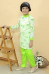 Buy_Kalp_Green Kurta Cotton Hakoba Tie Dye Tanay Pattern Set _at_Aza_Fashions
