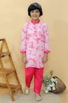 Buy_Kalp_Pink Kurta Cotton Hakoba Tie Dye Nebula Set  _at_Aza_Fashions