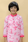 Kalp_Pink Kurta Cotton Hakoba Tie Dye Nebula Set  _Online_at_Aza_Fashions