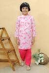 Buy_Kalp_Pink Kurta Cotton Hakoba Tie Dye Regal Set  _at_Aza_Fashions