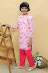 Buy_Kalp_Pink Kurta Cotton Hakoba Tie Dye Regal Set  _Online_at_Aza_Fashions