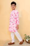 Kalp_Pink Kurta Cotton Hakoba Tie Dye Coral Cascade Celebration Set  _at_Aza_Fashions