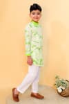 Shop_Kalp_Green Kurta Cotton Hakoba Tie Dye Lime Blossom Bliss Set  _Online_at_Aza_Fashions