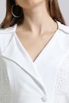 Shop_Emblaze_White Cotton Embellished Lace Lapel Collar Dress_Online_at_Aza_Fashions