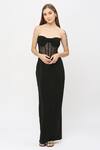 Buy_Emblaze_Black Viscose Sweetheart Neck Corset Gown _at_Aza_Fashions