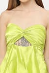 Buy_Emblaze_Green Satin Sweetheart Neck Twisted Bodice Layered Dress_Online_at_Aza_Fashions