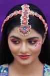 Buy_Kanyaadhan By DhirajAayushi_Blue Thread Rongomela Embroidered Mathapatti _at_Aza_Fashions