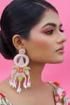 Buy_Kanyaadhan By Dhirajaayushi_White Diamonds, Embroidery Jasmine Bud Dabka Earrings _at_Aza_Fashions