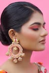 Buy_Kanyaadhan By DhirajAayushi_Gold Plated Thread Padma Embroidered Round Earrings_at_Aza_Fashions