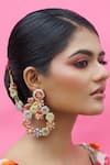 Buy_Kanyaadhan By DhirajAayushi_Multi Color Thread Fulwali Round Dabka Embroidered Earrings_at_Aza_Fashions
