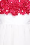 Buy_A Little Fable_White Net, Taffeta Fabric Flowers Rose Corsage Embellished Tulle Dress _Online_at_Aza_Fashions