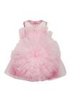 A Little Fable_Pink Net Baby Tulle Bloom Dress_Online_at_Aza_Fashions