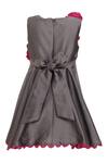 Shop_A Little Fable_Grey Taffeta Embroidery, Applique 3d Rosa Bloom Dress _at_Aza_Fashions