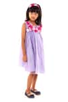 Buy_A Little Fable_Purple Tulle, Polyester Applique 3d Periwinkle Breeze Dress _at_Aza_Fashions