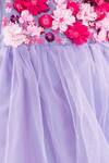 A Little Fable_Purple Tulle, Polyester Applique 3d Periwinkle Breeze Dress _Online_at_Aza_Fashions