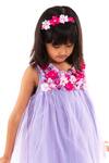Buy_A Little Fable_Purple Tulle, Polyester Applique 3d Periwinkle Breeze Dress _Online_at_Aza_Fashions