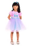 Buy_A Little Fable_Pink Tulle, Polyester Embroidery, Sequins Mystic Unicorn Applique Tutu Dress _at_Aza_Fashions