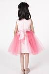 Shop_A Little Fable_Pink Polyester, Cotton Bows Dot Deep Bloom Dress _at_Aza_Fashions