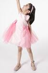 Shop_A Little Fable_Pink Polyester, Cotton Bows Dot Deep Bloom Dress _Online_at_Aza_Fashions