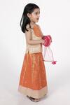 Buy_A Little Fable_Orange Polyester Embroidery, Tassels Mandawa Floral Brocade Pattern Lehenga Set 