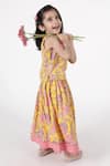 A Little Fable_Multi Color 100% Cotton Hand Block Print Floral Sanganer Lehenga Set _at_Aza_Fashions