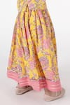 Buy_A Little Fable_Multi Color 100% Cotton Hand Block Print Floral Sanganer Lehenga Set 