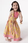 Shop_A Little Fable_Multi Color 100% Cotton Hand Block Print Floral Sanganer Lehenga Set 