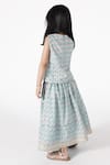 Shop_A Little Fable_Blue Cotton Embroidery Aprajita Block Print Lehenga Set _at_Aza_Fashions