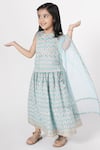 A Little Fable_Blue Cotton Embroidery Aprajita Block Print Lehenga Set _Online_at_Aza_Fashions