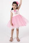 Buy_A Little Fable_Pink Polyester, Cotton Embroidery, Applique Unicorn Dress _Online_at_Aza_Fashions