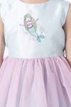 A Little Fable_Blue Polyester, Cotton Embroidery Enchanted Mermaid Dress _Online_at_Aza_Fashions