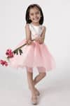 Buy_A Little Fable_Pink Polyester, Cotton Embroidery Butterfly Dress _at_Aza_Fashions