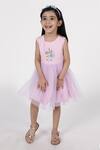 Shop_A Little Fable_Purple Polyester, Cotton Embroidery Unicorn Dress _Online_at_Aza_Fashions