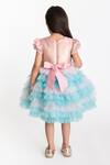 Shop_A Little Fable_Multi Color Tulle, Lurex, Cotton Fabric Flowers Aster Ruffle Layered Dress _at_Aza_Fashions