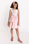 Buy_A Little Fable_Pink Cotton, Polyester Embroidery Flamingo And Floral Pattern Dress _at_Aza_Fashions