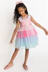 Buy_A Little Fable_Multi Color Tulle, Cotton, Polyester Embroidery Glitter Horn Unicorn Dress _at_Aza_Fashions