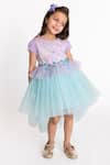 Buy_A Little Fable_Purple Tulle, Polyester, Cotton Sequins Hand Embroidered Dress _at_Aza_Fashions